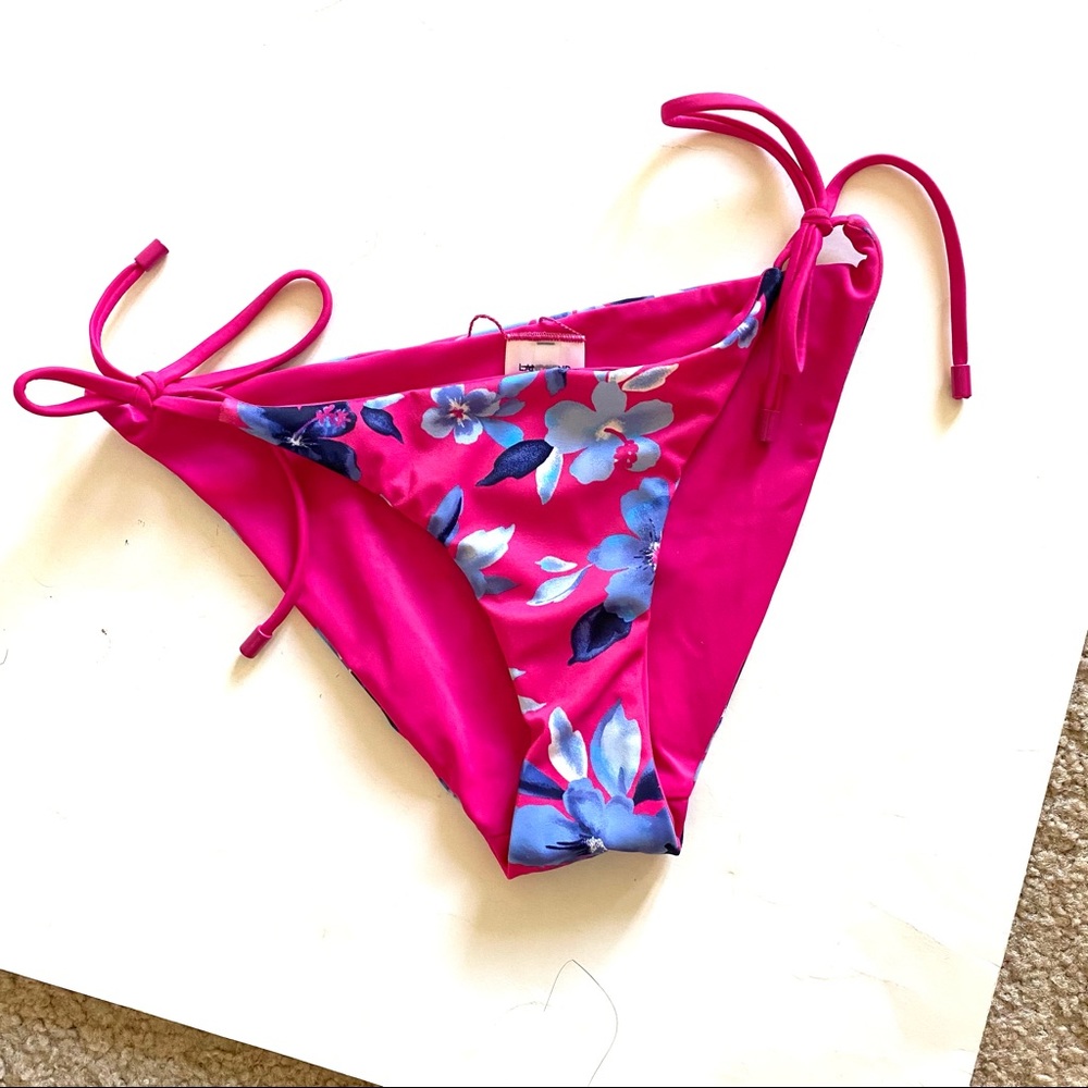 Lands' End string bikini bottom floral small